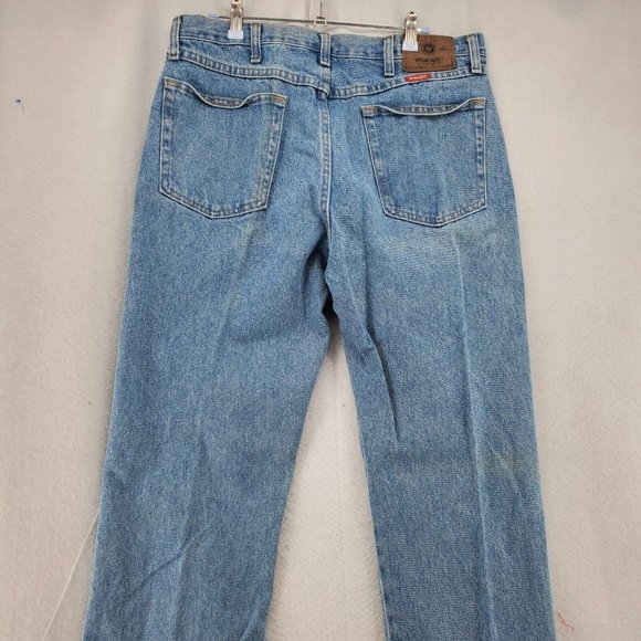 WRANGLER Jeans Men's Straight Leg 5-Pocket Regular Fit Denim Blue 36x30 - Picture 9 of 10